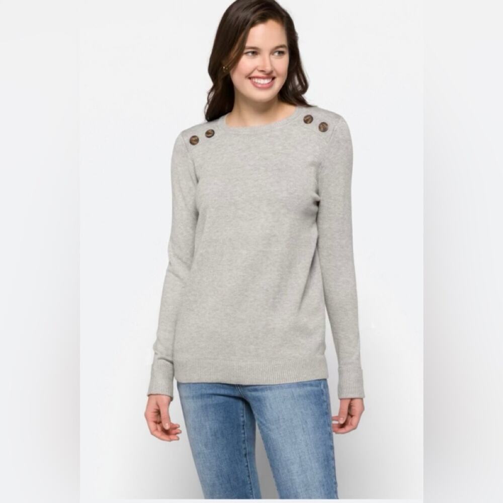 Carson crew neck button detail sweater - Size XL - G22